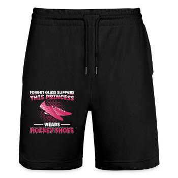 Field Hockey Forget Glass Slippers - Stanley/Stella Unisex Bio Joggingshorts Trainer  - Schwarz - Vorne - Nik (191cm) & Marisol (170cm)