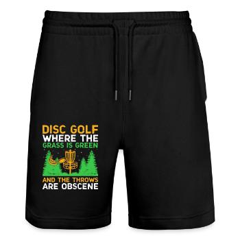 Disc Golf Player Disc Golfer Frisbee Player Par Pu - Short de jogging bio TRAINER Stanley/Stella unisexe - noir - Devant - Nik (191cm) & Marisol (170cm)