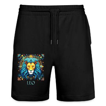 Aimez votre symbole du zodiaque Lion Hommes et Femmes - Short de jogging bio TRAINER Stanley/Stella unisexe - noir - Devant - Nik (191cm) & Marisol (170cm)