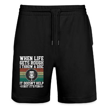 Disc Golf Player Disc Golfer Frisbee Player Par Pu - Stanley/Stella Unisex Bio Joggingshorts Trainer  - Schwarz - Vorne - Nik (191cm) & Marisol (170cm)