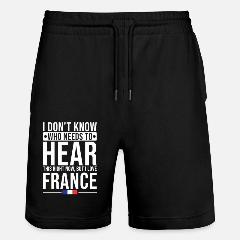 Frankreich Liebe - Stanley/Stella Unisex Bio Joggingshorts Trainer  - Schwarz