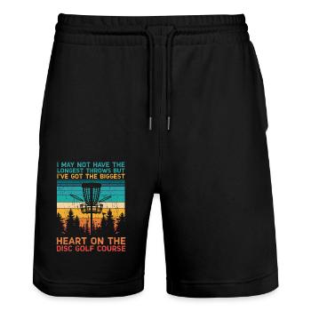 Disc Golf Player Disc Golfer Frisbee Player Par Pu - Stanley/Stella Trainer Unisex Organic Jogging Shorts - black - Front - Nik (191cm) & Marisol (170cm)