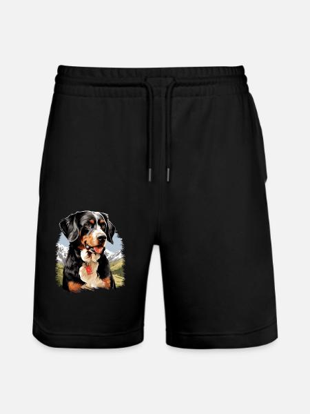 Dog Appenzeller Mountain Dog - Stanley/Stella Trainer Unisex Organic Jogging Shorts - black
