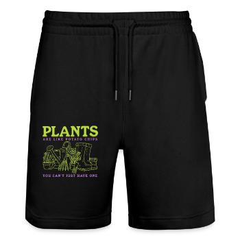 Garten Gartenarbeit Hobbygärtner Gärtner Geschenk - Stanley/Stella Unisex Bio Joggingshorts Trainer  - Schwarz - Vorne - Nik (191cm) & Marisol (170cm)