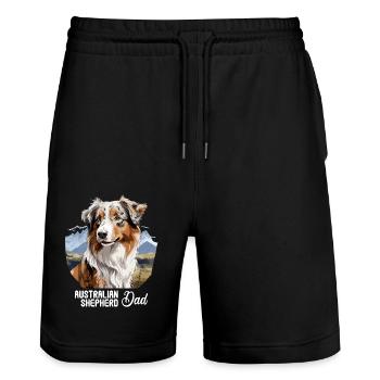 Chien Berger Australien - Short de jogging bio TRAINER Stanley/Stella unisexe - noir - Devant - Nik (191cm) & Marisol (170cm)