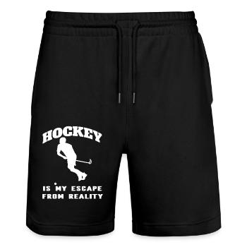 Hockey sur gazon Joueur de hockey Cadeau Floorball - Short de jogging bio TRAINER Stanley/Stella unisexe - noir - Devant - Nik (191cm) & Marisol (170cm)