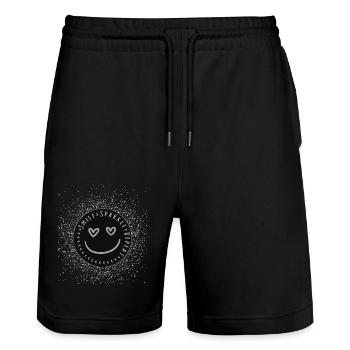 Smile Sparkle Repeat - Stanley/Stella Trainer Unisex Organic Jogging Shorts - black - Front - Nik (191cm) & Marisol (170cm)