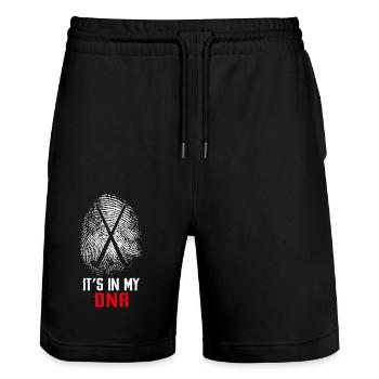 Field Hockey Fingerprint It's In - Stanley/Stella Unisex Bio Joggingshorts Trainer  - Schwarz - Vorne - Nik (191cm) & Marisol (170cm)