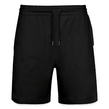 Pretend I'm a Jack O Lantern Face Pumpkin Lazy - Stanley/Stella Trainer Unisex Organic Jogging Shorts - black - Front - Nik (191cm) & Marisol (170cm)