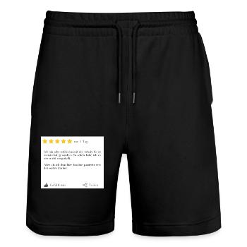 Lustige Tshirts | Lustige T-Shirts | Arbeit | fun - Stanley/Stella Unisex Bio Joggingshorts Trainer  - Schwarz - Vorne - Nik (191cm) & Marisol (170cm)