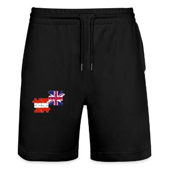 Austria UK Flag British Austrians - Stanley/Stella Trainer Unisex Organic Jogging Shorts - black - Front - Nik (191cm) & Marisol (170cm)