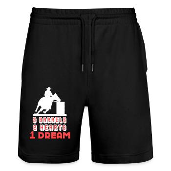 Barrel Racing Barrel Racing Lover - Stanley/Stella Trainer Unisex Organic Jogging Shorts - black - Front - Nik (191cm) & Marisol (170cm)