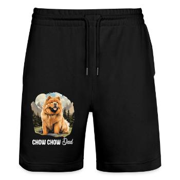 Hund Chow Chow - Stanley/Stella Unisex Bio Joggingshorts Trainer  - Schwarz - Vorne - Nik (191cm) & Marisol (170cm)