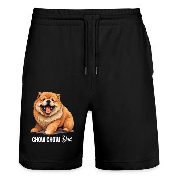 Hund Chow Chow - Stanley/Stella Unisex Bio Joggingshorts Trainer  - Schwarz - Vorne - Nik (191cm) & Marisol (170cm)