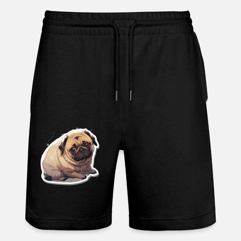 Mops Mops Hund Mops Leben Mops Geschenke - Stanley/Stella Unisex Bio Joggingshorts Trainer  - Schwarz
