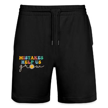 Mistakes Help Us Grow Funny Growth Ment - Stanley/Stella Trainer Unisex Organic Jogging Shorts - black - Front - Nik (191cm) & Marisol (170cm)