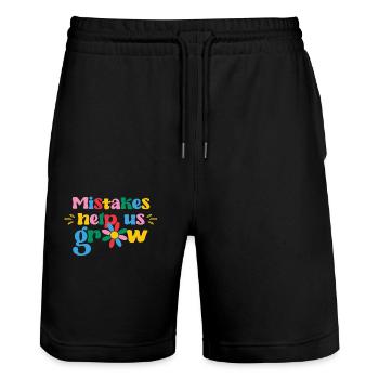 Fehler helfen uns zu wachsen Lustige Wachstum - Stanley/Stella Unisex Bio Joggingshorts Trainer  - Schwarz - Vorne - Nik (191cm) & Marisol (170cm)