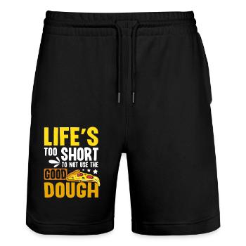 Life's too short to not use the good dough - Stanley/Stella Unisex Bio Joggingshorts Trainer  - Schwarz - Vorne - Nik (191cm) & Marisol (170cm)