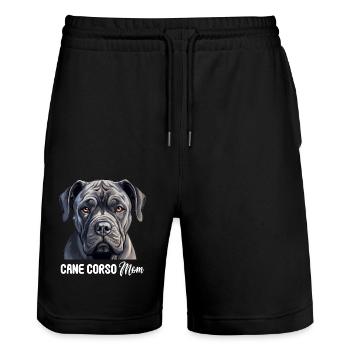 Canne Corso pour chien - Short de jogging bio TRAINER Stanley/Stella unisexe - noir - Devant - Nik (191cm) & Marisol (170cm)