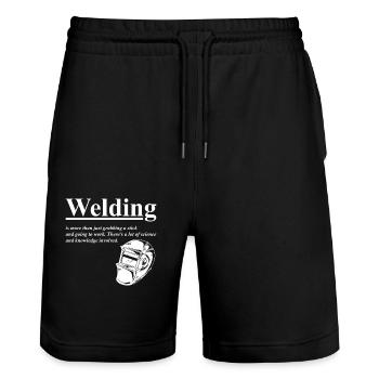 Welding Definition - Stanley/Stella Unisex Bio Joggingshorts Trainer  - Schwarz - Vorne - Nik (191cm) & Marisol (170cm)