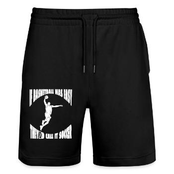 Basketball Basketballspieler Basketballteam - Stanley/Stella Unisex Bio Joggingshorts Trainer  - Schwarz - Vorne - Nik (191cm) & Marisol (170cm)