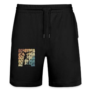 Acroyoga Sport Fitness Balance - Stanley/Stella Trainer Unisex Organic Jogging Shorts - black - Front - Nik (191cm) & Marisol (170cm)