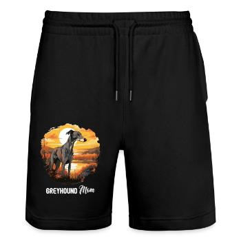 Hund Greyhound - Stanley/Stella Unisex Bio Joggingshorts Trainer  - Schwarz - Vorne - Nik (191cm) & Marisol (170cm)