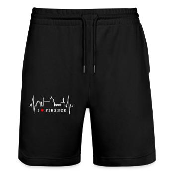 Florenz Skyline Italien Herzschlag I Love Firenze - Stanley/Stella Unisex Bio Joggingshorts Trainer  - Schwarz - Vorne - Nik (191cm) & Marisol (170cm)