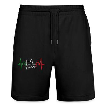 Florenz Skyline Italien Herzschlag I Love Firenze - Stanley/Stella Unisex Bio Joggingshorts Trainer  - Schwarz - Vorne - Nik (191cm) & Marisol (170cm)