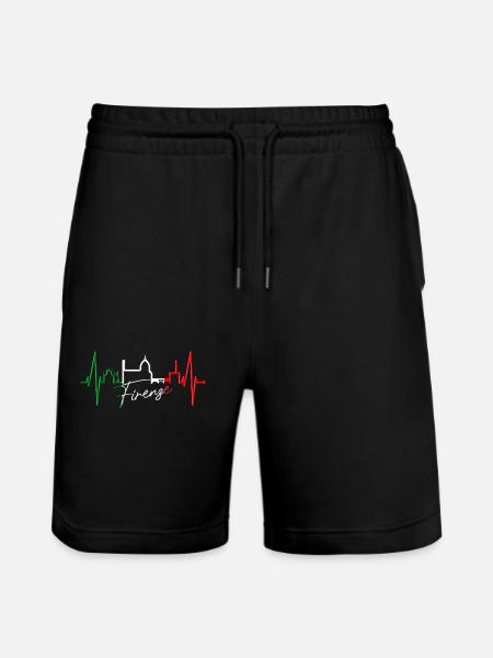 Firenze Skyline Italia Heartbeat I Love Firenze - Pantaloncini da jogger ecologici unisex Trainer di Stanley/Stella - nero