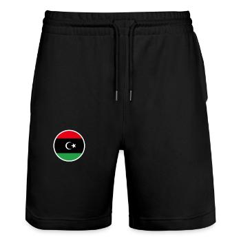 Libya Libyan Flag Libyan - Stanley/Stella Trainer Unisex Organic Jogging Shorts - black - Front - Nik (191cm) & Marisol (170cm)