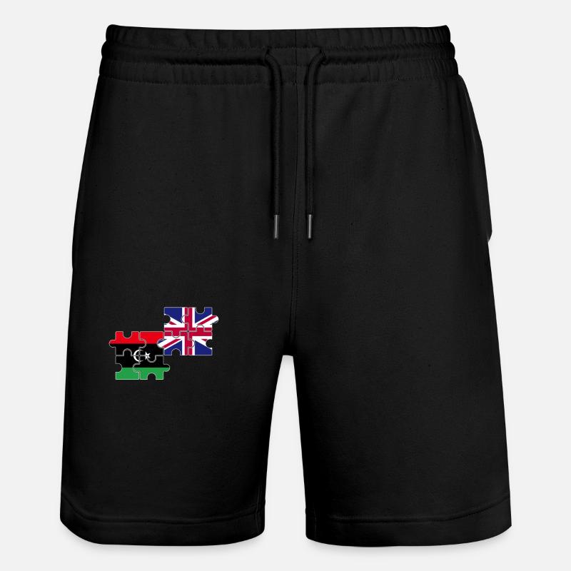 Libye Royaume-Uni Drapeau britannique libyen - Short de jogging bio TRAINER Stanley/Stella unisexe - noir