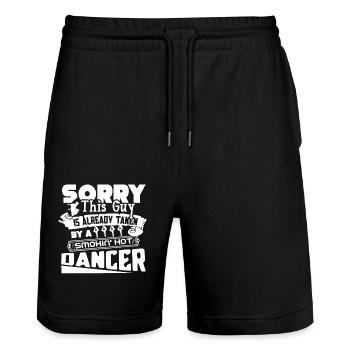 Dancer Taken By Smokin Hot Dancer - Stanley/Stella Trainer Unisex Organic Jogging Shorts - black - Front - Nik (191cm) & Marisol (170cm)