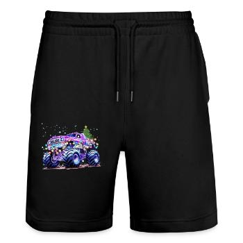 Monster Truck Lover Christmas Graphic for Boys, Me - Stanley/Stella Trainer Unisex Organic Jogging Shorts - black - Front - Nik (191cm) & Marisol (170cm)