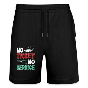 Network Administrator System Administrator Network - Stanley/Stella Trainer Unisex Organic Jogging Shorts - black - Front - Nik (191cm) & Marisol (170cm)