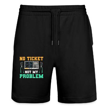 Netzwerkadministrator Systemadministrator Netzwerk - Stanley/Stella Unisex Bio Joggingshorts Trainer  - Schwarz - Vorne - Nik (191cm) & Marisol (170cm)