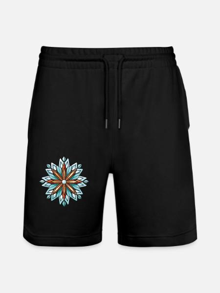 Frost Symbol Star Winter Snow - Stanley/Stella Trainer Unisex Organic Jogging Shorts - black