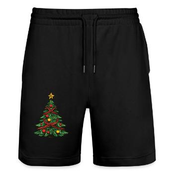Arbre de Noël Noël - Short de jogging bio TRAINER Stanley/Stella unisexe - noir - Devant - Nik (191cm) & Marisol (170cm)