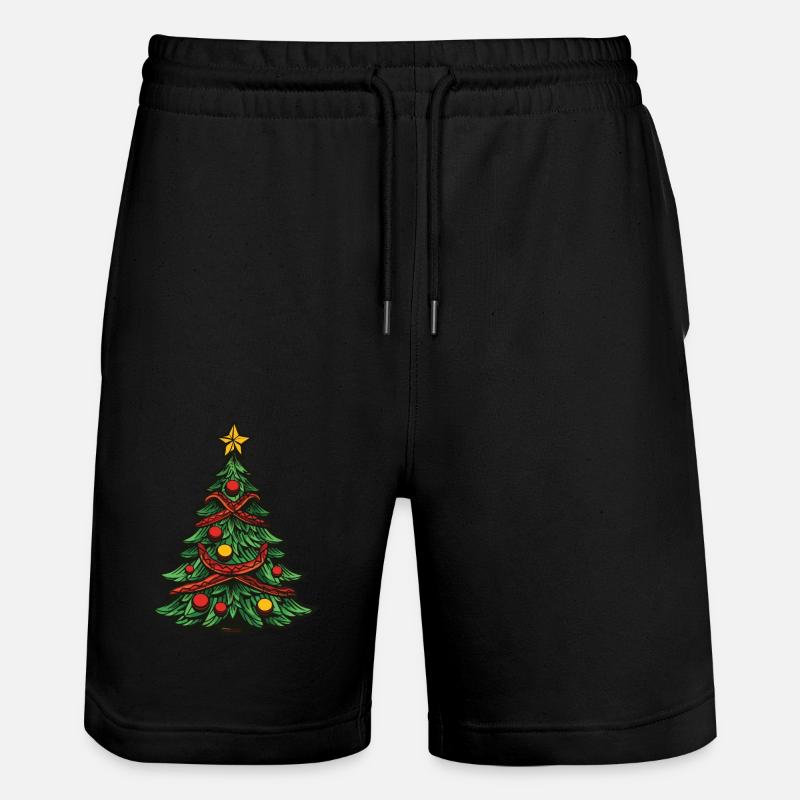 Tannenbaum Weihnachten - Stanley/Stella Unisex Bio Joggingshorts Trainer  - Schwarz