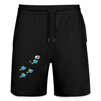 Farting Fish Gift for Holidays Holidays - Stanley/Stella Trainer Unisex Organic Jogging Shorts - black - Front - Nik (191cm) & Marisol (170cm)