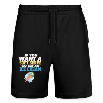 Volleyball If You Want A Soft Serve Go Get An Ice - Stanley/Stella Unisex Bio Joggingshorts Trainer  - Schwarz - Vorne - Nik (191cm) & Marisol (170cm)