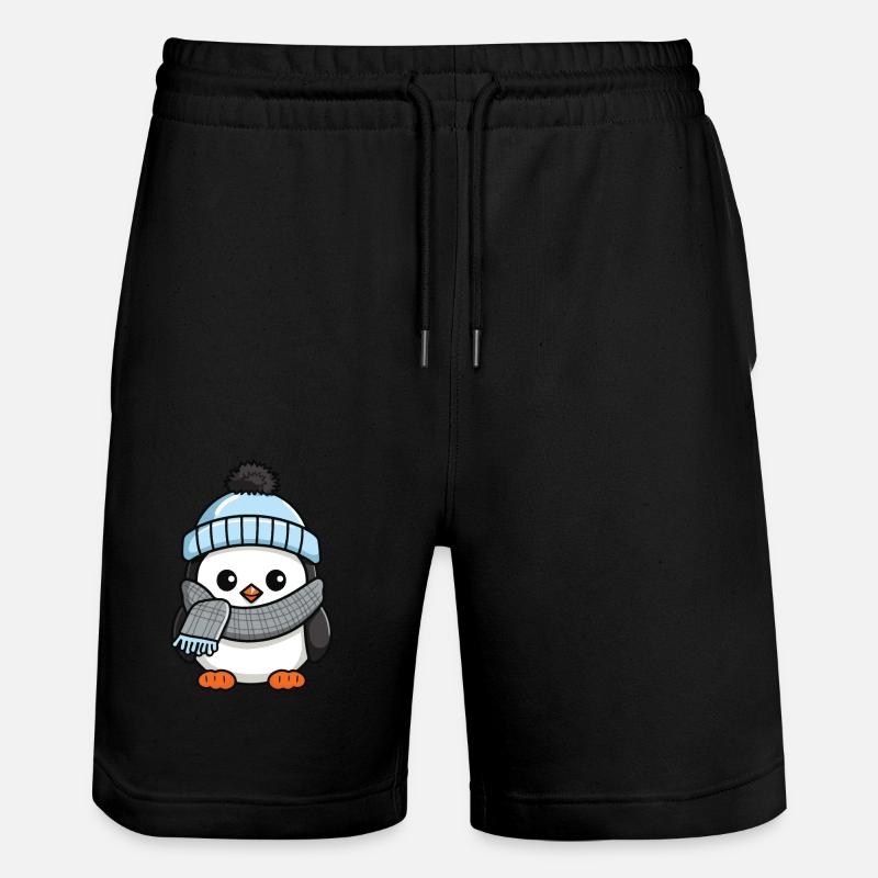 Pingouin Hiver Bande Dessinée Mignon - Short de jogging bio TRAINER Stanley/Stella unisexe - noir