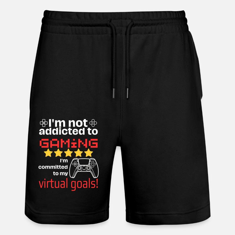 Not addicted to gaming - Stanley/Stella Unisex Bio Joggingshorts Trainer  - Schwarz