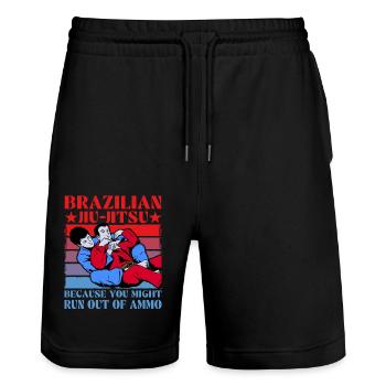 Jiu-Jitsu brésilien parce que vous pourriez manquer de - Short de jogging bio TRAINER Stanley/Stella unisexe - noir - Devant - Nik (191cm) & Marisol (170cm)