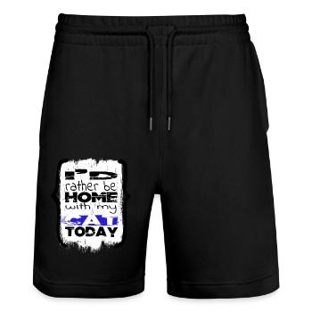 Big Cat Gift Animal Avocados Cat Flag Tshirts - Stanley/Stella Trainer Unisex Organic Jogging Shorts - black - Front - Nik (191cm) & Marisol (170cm)