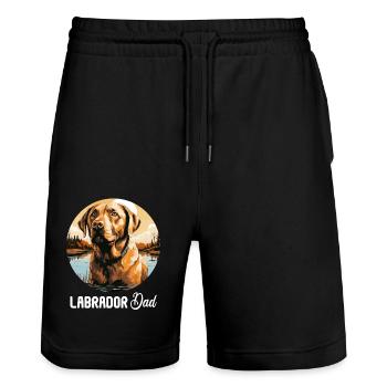 Labrador - Stanley/Stella Unisex Bio Joggingshorts Trainer  - Schwarz - Vorne - Nik (191cm) & Marisol (170cm)