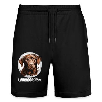Labrador - Short de jogging bio TRAINER Stanley/Stella unisexe - noir - Devant - Nik (191cm) & Marisol (170cm)