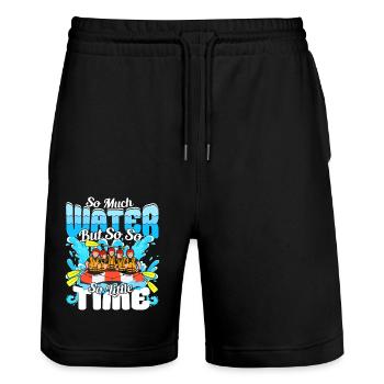 So much water but so little Time - Raft - Stanley/Stella Trainer Unisex Organic Jogging Shorts - black - Front - Nik (191cm) & Marisol (170cm)