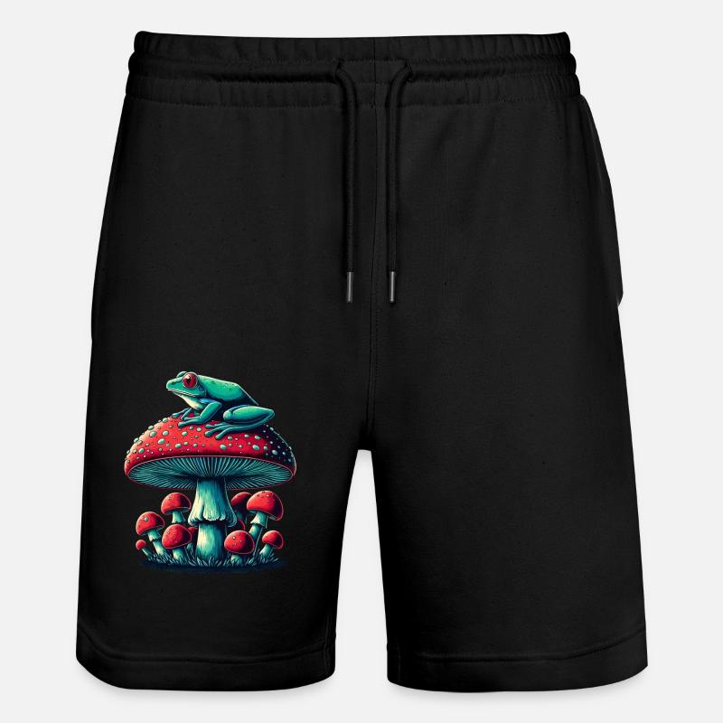 Grenouille mystique et champignon - Short de jogging bio TRAINER Stanley/Stella unisexe - noir
