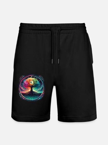 Månen faser Spirituelt æstetisk mystisk træ - Stanley/Stella Trainer økologiske unisex joggingshorts - sort